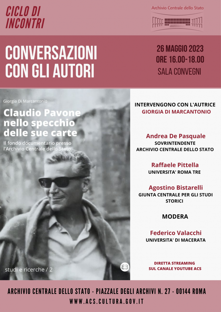 Conversazioni con gli autori: Giorgia Di Marcantonio “Claudio Pavone nello specchio delle sue carte”, Editrice Bibliografica, 2023