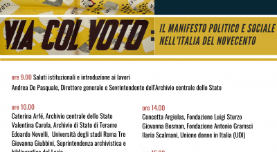 Giornata di studi “Via col voto: il manifesto politico e sociale nell’Italia del Novecento”