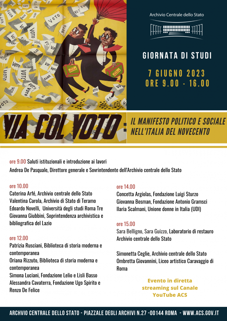 Giornata di studi “Via col voto: il manifesto politico e sociale nell’Italia del Novecento”