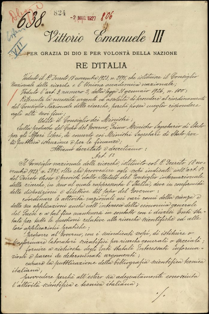 Regio Decreto n. 638 del 31 marzo 1927