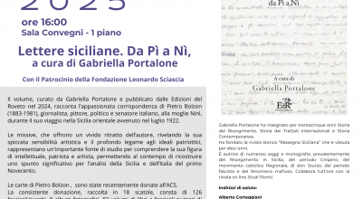 Conversazioni con gli autori: presentazione del volume Lettere siciliane. Da Pì a Nì, a cura di Gabriella Portalone